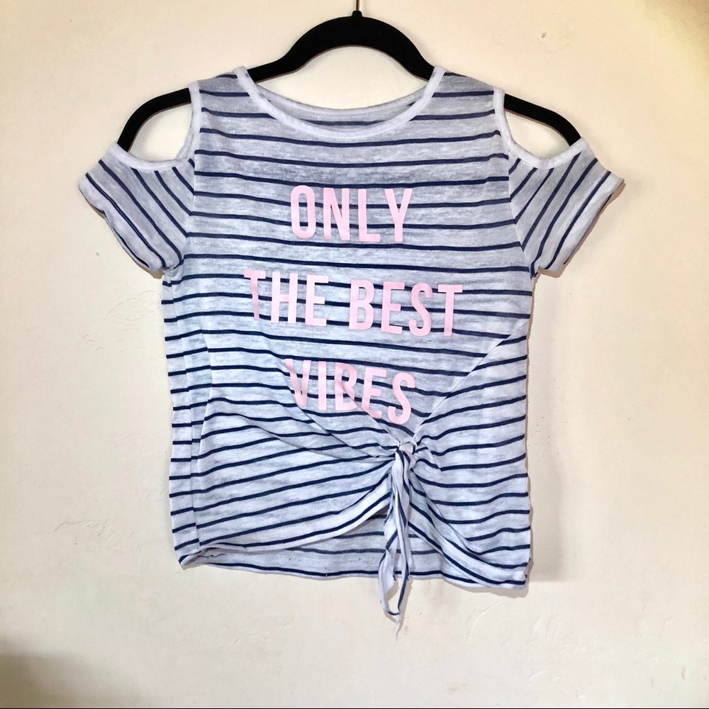 ONLY THE BEST VIBES striped T - Picture 2 of 8